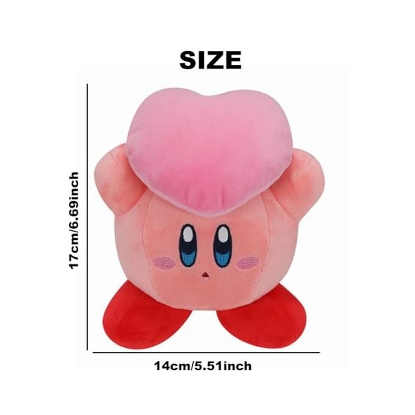 SUNSK Kirby - Peluche kawaii - Douce - Pour enfants, anniversaire, Noël - 17 cm - Rose