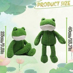 Heionia 40cm Grenouille Peluche Poupée Jouets Cute Grenouille en Peluche Kawaii Animaux Peluche Décoration Cadeau pour Enfant