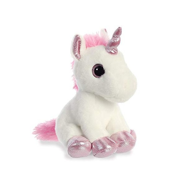 Aurora World Aurora, 60867, Sparkle Tales, Lolly la Licorne, 18 cm, Peluche, Blanche, Blanc