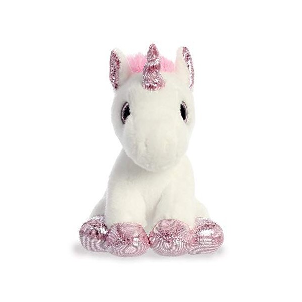 Aurora World Aurora, 60867, Sparkle Tales, Lolly la Licorne, 18 cm, Peluche, Blanche, Blanc