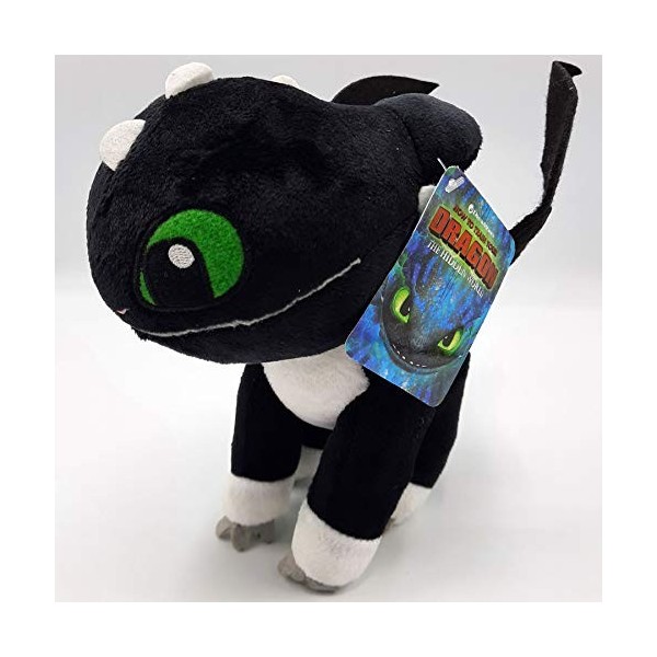 HTTYD Dragons, How to Tran Your Dragon 2 Peluche bébé Dragon Noir aux Yeux Verts 10"/26cm Qualité Super Soft 760017685 