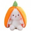 Carotte Jouet en Peluche de Lapin en Peluche Animaux Mignons Oreillers en Peluche Étreignant Coussin Lapin en Peluche Doux Et