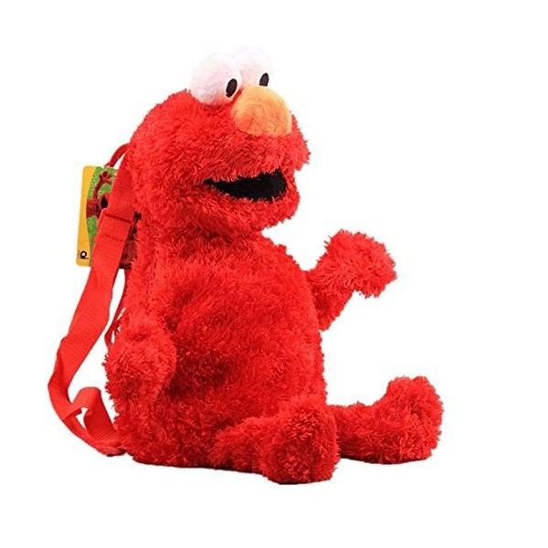 Sesame Street Sac à dos en peluche - Macaron, Toccata, Elmo - 46 cm, Rouge Rouge - shoulder-handbags