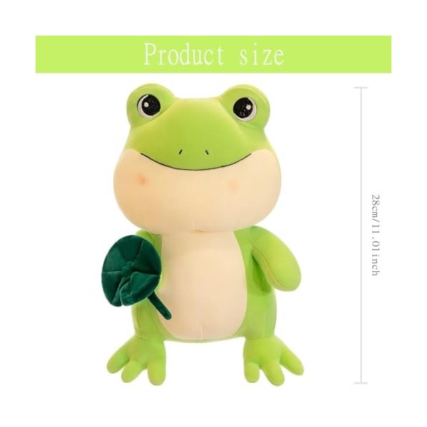 FaNaer Peluche Feuille De Lotus Grenouille Mignon Doux Grenouille à Volants Poupée en Peluche Oreiller pour Enfants Coussin M