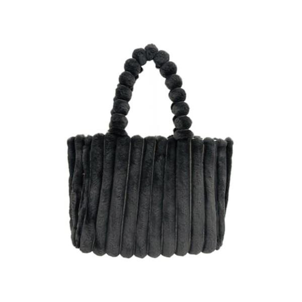 Qilmal Sac fourre-tout en peluche de capacité, sac à bandoulière tendance pour fille et femme, sac à main polyvalent, couleur