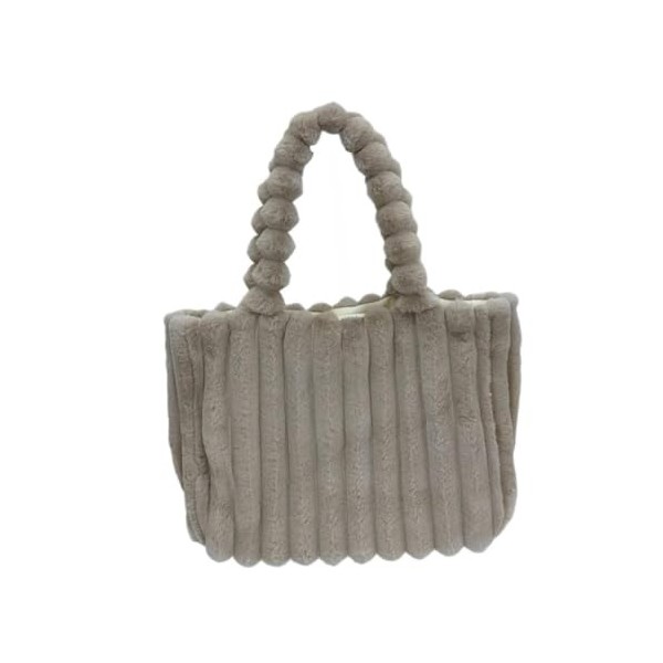 Qilmal Sac fourre-tout en peluche de capacité, sac à bandoulière tendance pour fille et femme, sac à main polyvalent, couleur