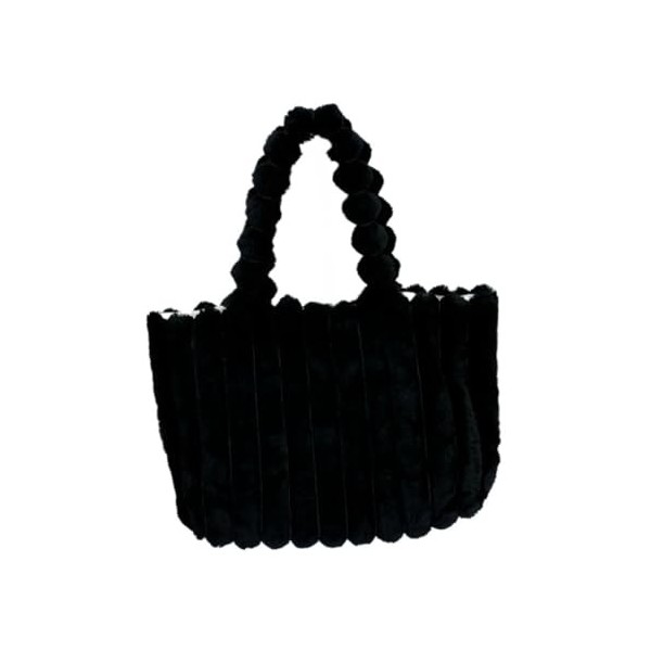 Qilmal Sac fourre-tout en peluche de capacité, sac à bandoulière tendance pour fille et femme, sac à main polyvalent, couleur