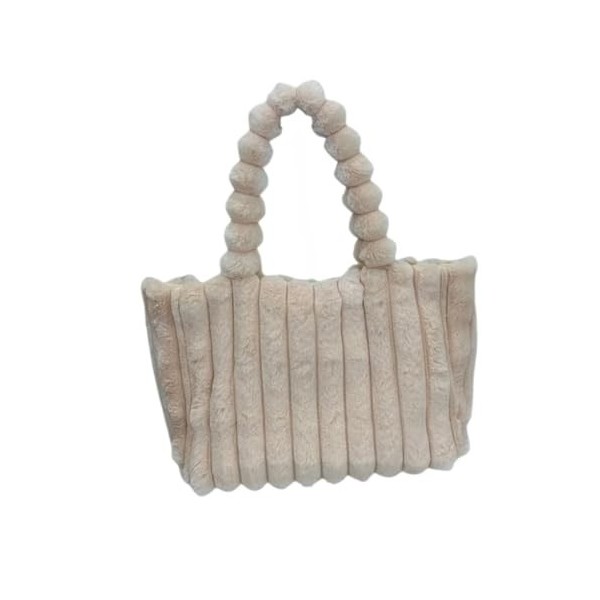 Qilmal Sac fourre-tout en peluche de capacité, sac à bandoulière tendance pour fille et femme, sac à main polyvalent, couleur