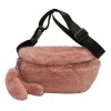 LYEAA Sac à bandoulière moelleux décontracté en peluche pour femme, sac à bandoulière polyvalent, souple, fermeture éclair, s