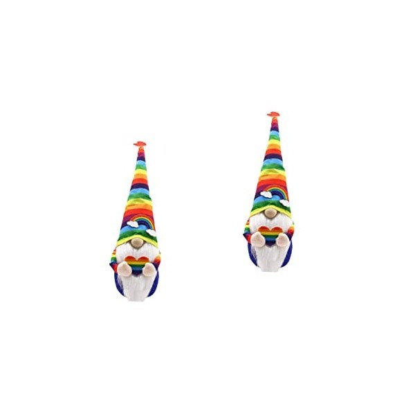 PRETYZOOM 1 PC Poupée GNOME Arc-en-Ciel Géant Arc-en-Ciel Bébé GNOME Scandinave Tomte Figurines Suédoises GNOME en Peluche Gn