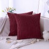 Artscope Lot de 2 housses de coussin décoratives - En velours côtelé - Couleur pure - Ensemble taie doreiller en peluche dou