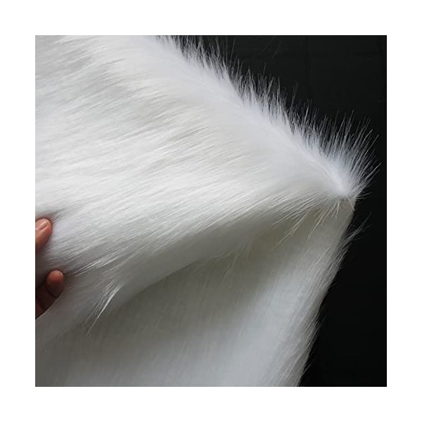 Yimihua Tissu en Peluche Tissu en Fausse Fourrure matériau en Fausse Fourrure à Poils Longs Moelleux pour Costume Mode Tapis 