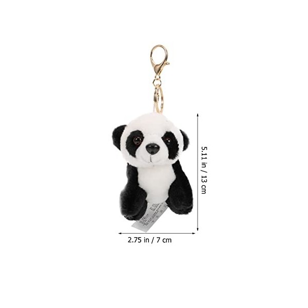 Abaodam Panda Porte-Clés Panda Animal En Peluche En Peluche Pendentif Porte-Clés Pendentif Doux Panda Poupée Jouet Pour Sac À