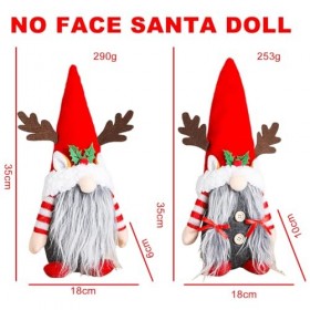 mengger GNOME de Noel, Lot de 2 Deco Noël Le Wapiti Gnomes Peluche GNOME de Noel Geant Rouge pour Maison Cuisine 35 * 18cm