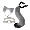 SM SunniMix Lot de 3 Oreilles et Queue de Renard En Peluche Cosplay Bandeau Oreilles de Chat avec Queue Loup Longue Queue pou