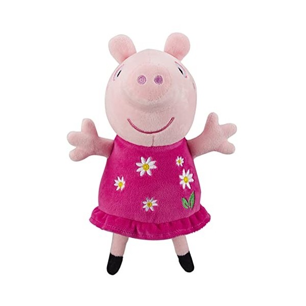 Rocco Giocattoli Pig Peluche de Peppa, 20 cm de Haut et entièrement Produits avec Plastique recyclé. Assortis en Quatre Style