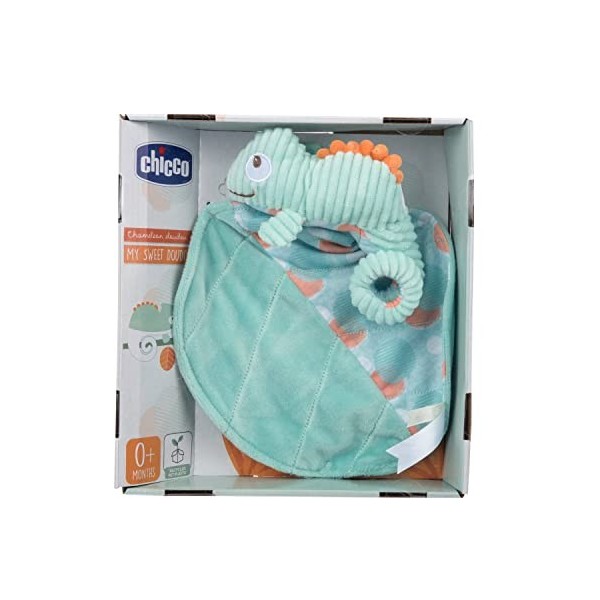 Chicco Doudou Caméléon, Peluche en Forme de Caméléon, en Tissu Doux, Lavable en Machine, Emballage en Plastique Recyclé