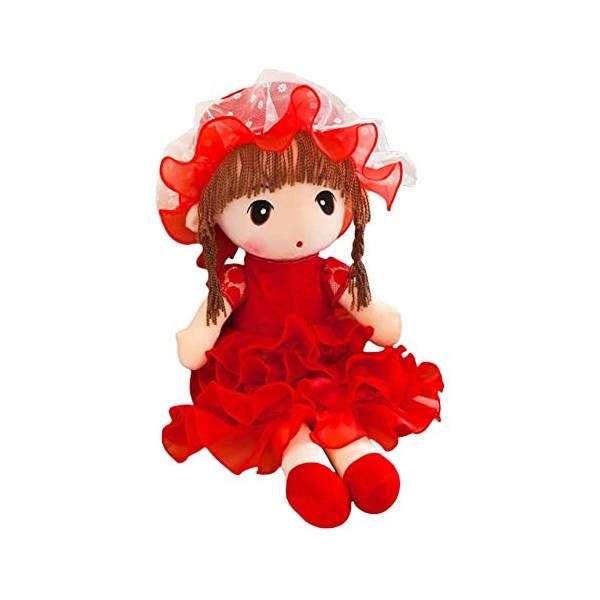 Poupée de Chiffon Fille, 45CM Fille Mignon Jouet en Peluche ,Poupée Bébé Fille Peluche Poupée Jouet ,Princesse Chapeau et Vêt