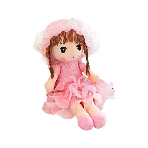 Poupée de Chiffon Fille, 45CM Fille Mignon Jouet en Peluche ,Poupée Bébé Fille Peluche Poupée Jouet ,Princesse Chapeau et Vêt