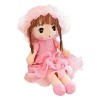 Poupée de Chiffon Fille, 45CM Fille Mignon Jouet en Peluche ,Poupée Bébé Fille Peluche Poupée Jouet ,Princesse Chapeau et Vêt