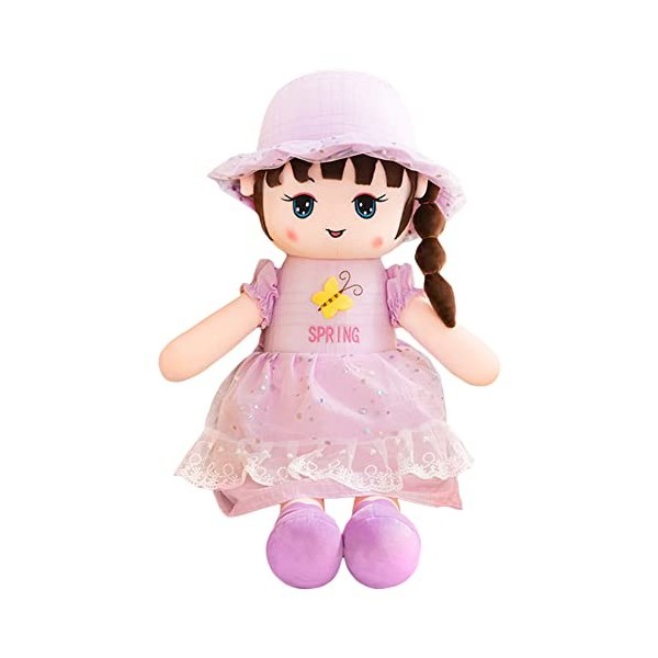 Poupée de Chiffon Fille, 45CM Fille Mignon Jouet en Peluche ,Poupée Bébé Fille Peluche Poupée Jouet ,Princesse Chapeau et Vêt