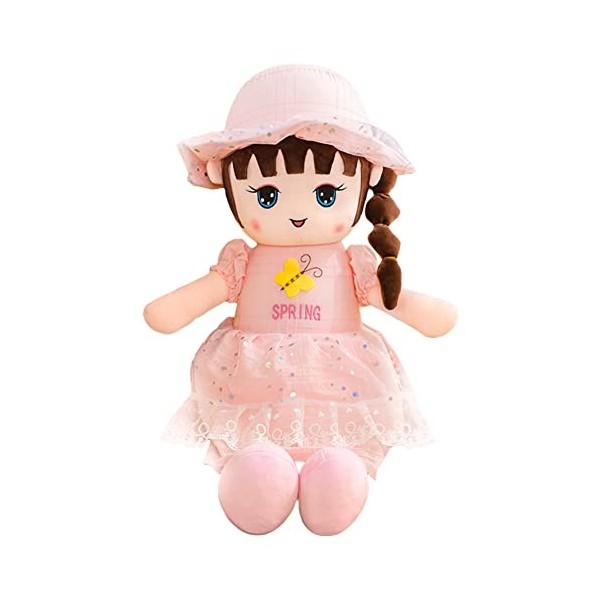 Poupée de Chiffon Fille, 45CM Fille Mignon Jouet en Peluche ,Poupée Bébé Fille Peluche Poupée Jouet ,Princesse Chapeau et Vêt