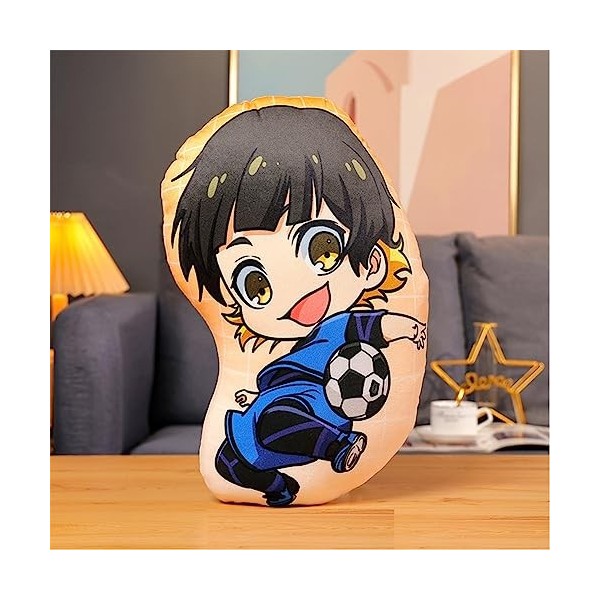 Zhongkaihua Blue Lock Figurines Seishiro Nagi en Peluche – Peluche de Dessin animé Mignonne et Douce en Coton PP rembourré de