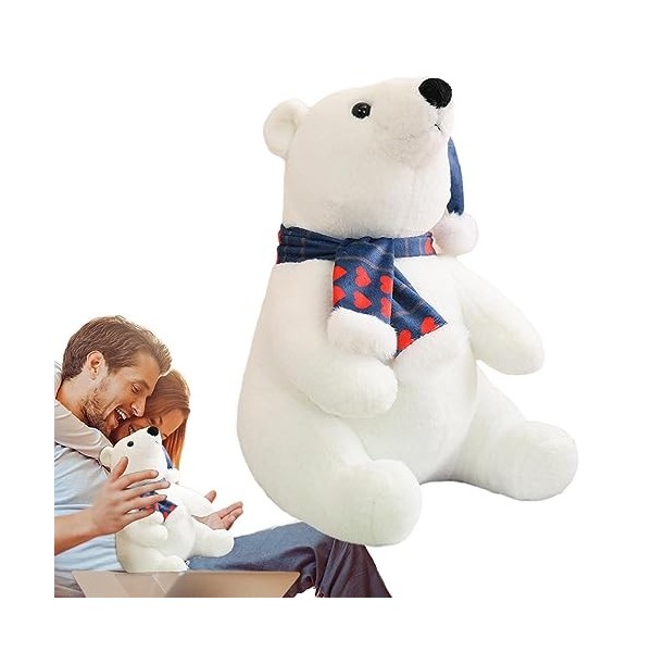 Huaxingda Jouet en Peluche Ours Polaire - Poupée Polaire Blanche Ours en Peluche Vivid | Peluches Animaux pour, pour Chambre 