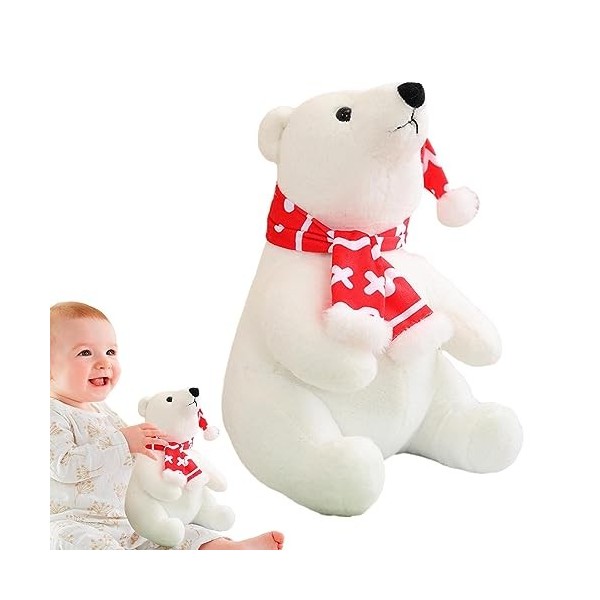 Huaxingda Jouet en Peluche Ours Polaire - Poupée Polaire Blanche Ours en Peluche Vivid | Peluches Animaux pour, pour Chambre 