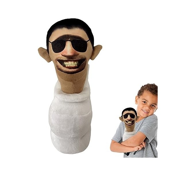 Skibidi Toilet Jouet en peluche, lunettes de soleil Skibidi - Jouet créatif pour les fans de jeux - Poupées amusantes et uniq