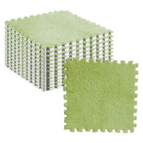 Tapis Puzzle en Mousse Peluche, 10 Pièces, Carreaux de Tapis à Emboîtement Doux et Antidérapants pour Chambre à Coucher ou Ch