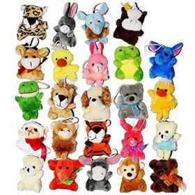 NIDONE Ensemble de 24 Mini Animaux en Peluche, Mignons Petits Animaux en Peluche, décorations de Porte-clés pour Cadeaux de f