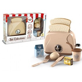 Teorema Giocattoli 66984 Grille-Pain Jouet pour Enfants avec Pain, Beurre et café pour préparer Le Petit-déjeuner avec Foncti