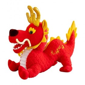 biteatey Année de la poupée Dragon, 2024 Année de la Mascotte du Dragon, Jouet en Peluche de Dragon de Mascotte, Jouets en Pe