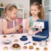 Veluoess Machine à café pour enfants, jouet avec lumière et son réalistes, accessoires de cuisine avec dessert, beignet, tass