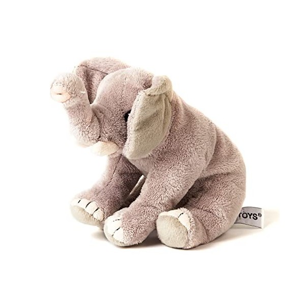 Uni-Toys - Éléphant assis - 14 cm hauteur - Éléphant en peluche - Peluche