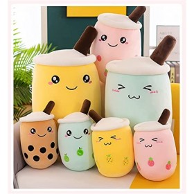 Exquleg - Peluche souple - Motif tasse de thé aux perles - Avec des yeux ronds - Idéale comme jouet d’enfants ou poupée - 25 