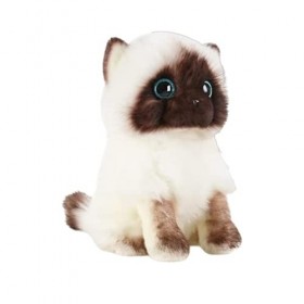LAARNT 20cm Doudou Siamois, Peluche Chat Siamois Simulation, Peluche Chat Kawaii, PoupéE Douce Cadeau Enfant DéCoration Chamb