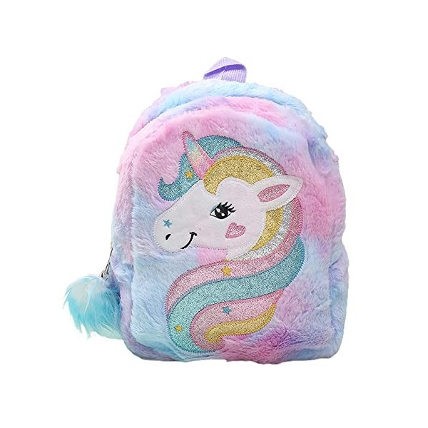 Ynredee Sac à Dos Licorne pour Enfants,Adorable sac à dos licorne en peluche, mini sac à dos pour filles et femmes, en peluch