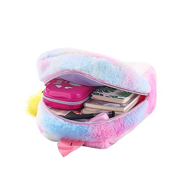 Ynredee Sac à Dos Licorne pour Enfants,Adorable sac à dos licorne en peluche, mini sac à dos pour filles et femmes, en peluch