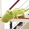 Peluche Crocodile, 60cm Couché en Peluche Crocodile Vert Crocodile Oreiller en Peluche Jouet Poupée Grand Crocodile en Peluch