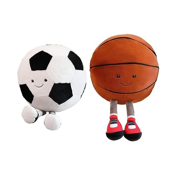 Peluche douce de basket-ball de football, jouets en peluche anthropomorphe Chubby Ball poupée en peluche avec jambes, jouet c