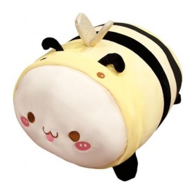 Abeille en peluche, cochon corgi de dessin animé, panda en peluche, adorable décoration de lit, décoration dintérieur de voi