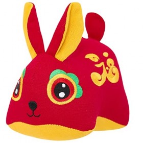 Toyvian Mascotte De Lannée du Lapin Poupée Mascotte du Nouvel an Chinois Peluche Zodiaque Chinois Poupées De Lapin en Peluch