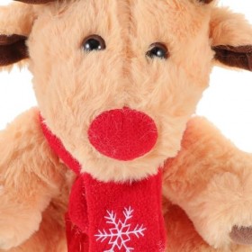 Toyvian Jouet en Peluche De Renne De Noël&nbsp;: Peluche À Câliner Renne Wapiti Poupée Moelleuse Figurine De Cerf Assis Cadeaux De