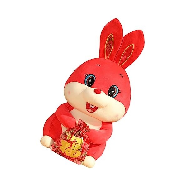 ERINGOGO 2023 Année du Lapin Poupée en Peluche Lapin en Peluche Bébé Poupée Jouet pour Enfants Décor Chinois Figurine en Pelu