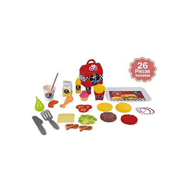 Chicos - Le PTit Chef Deli Burger. Jeu dImitation pour Enfant. 23 Accessoires Inclus. +36 Mois. Ref. 83007