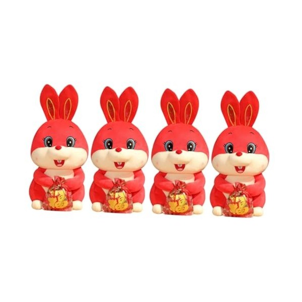ERINGOGO 2023 Année du Lapin Poupée en Peluche Lapin en Peluche Bébé Poupée Jouet pour Enfants Décor Chinois Figurine en Pelu