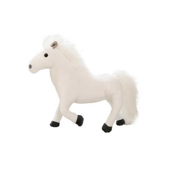 Jouets en peluche de cheval, jouet de cheval en peluche douce, animaux en peluche avec yeux 3D, cheval en peluche debout pour