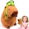 Vibbang Jouet en Peluche Capybara, Jouets en Peluche Capybara de Simulation avec Oreiller Tortue, Confortable Mignons Poupées